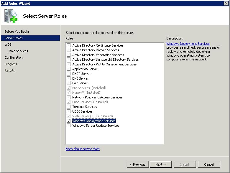 Select Server Roles