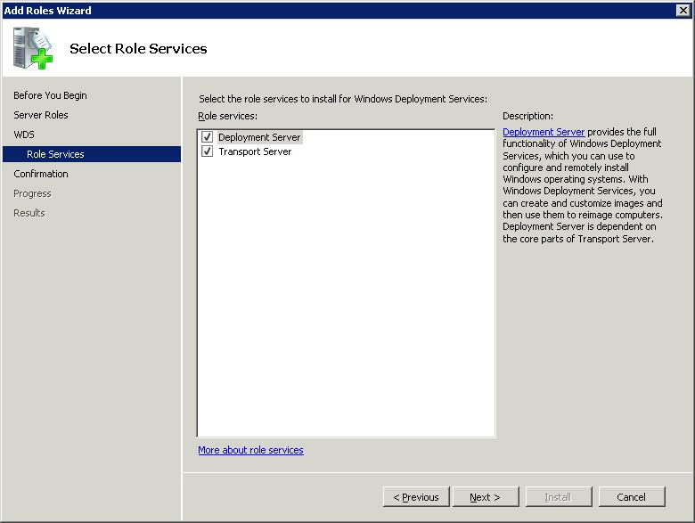 Select Role Services