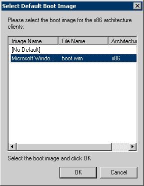 Select Default Boot Image