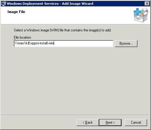 Windows Deployment Services - Add Image Wizard - Image, page 2