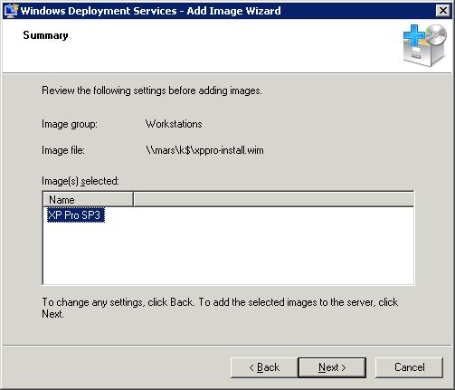 Windows Deployment Services - Add Image Wizard - Image, page 4